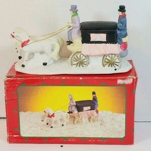 Charming Horse-Drawn Carriage Figurine with Colorful Accents